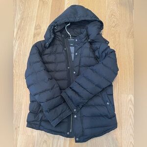 Vince Black Quilted Jacket with Snap Buttons